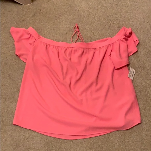 Impeccable Pig Pink off the shoulder shirt - Picture 1 of 5